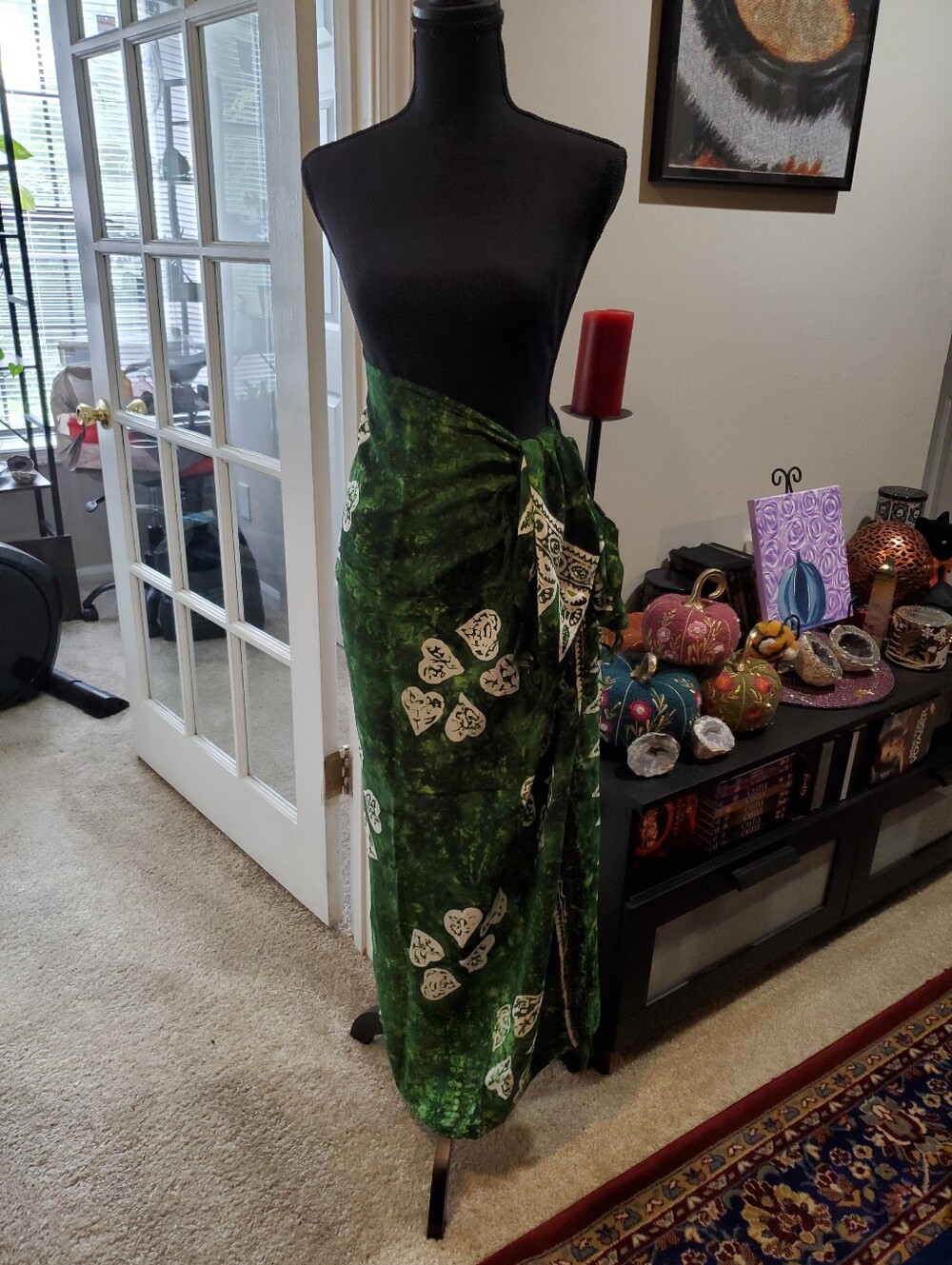 Green Floral Batik Wrap/Skirt